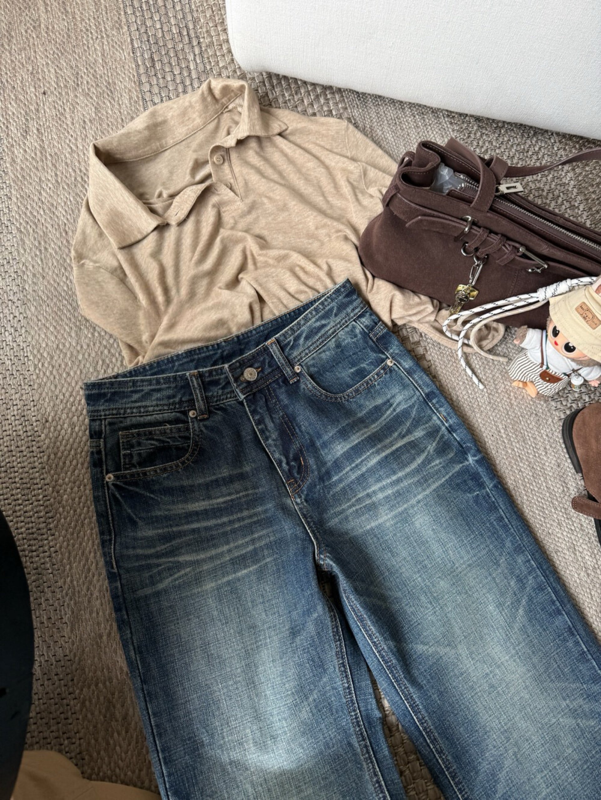 Kelly Designs Vintage Wash Wide Leg Cropped Jeans (Instock)