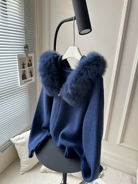 Kelly Designs 9 Colors Fox Fur Zip Up Jacket (Instock)