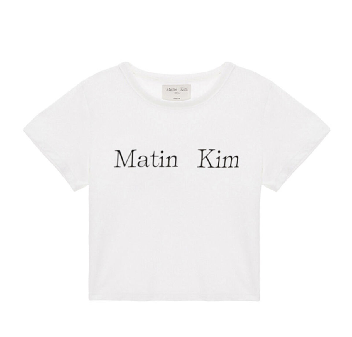 Matin Kim Logo Crop Top In White (Preorder)