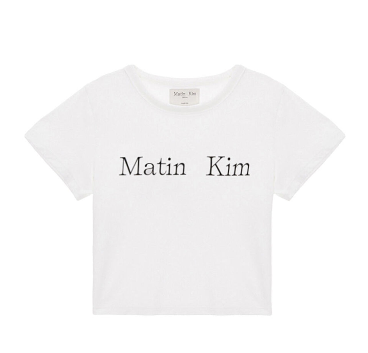 Matin Kim Logo Crop Top In White (Preorder)