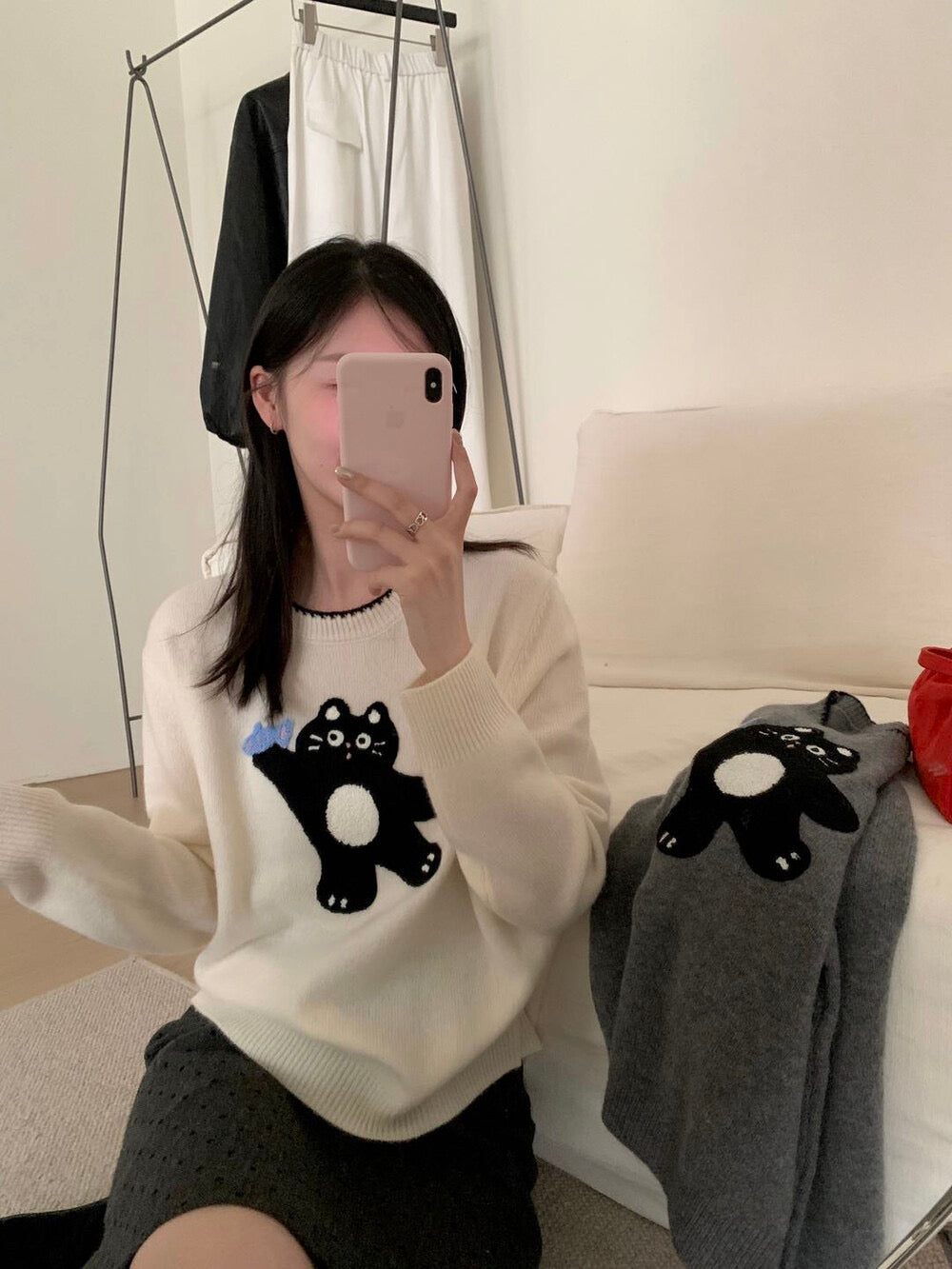 Kelly Designs 100% Wool Cat Knit Sweater (2 Colors) - (Instock)