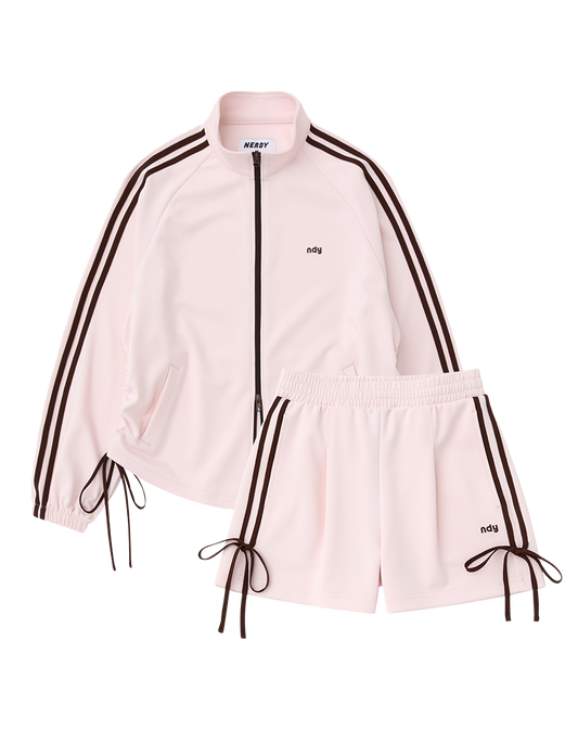 Korean Nerdy Collection 2pcs RIBBON TRACK SHORTS PINK SET (SoldOut)