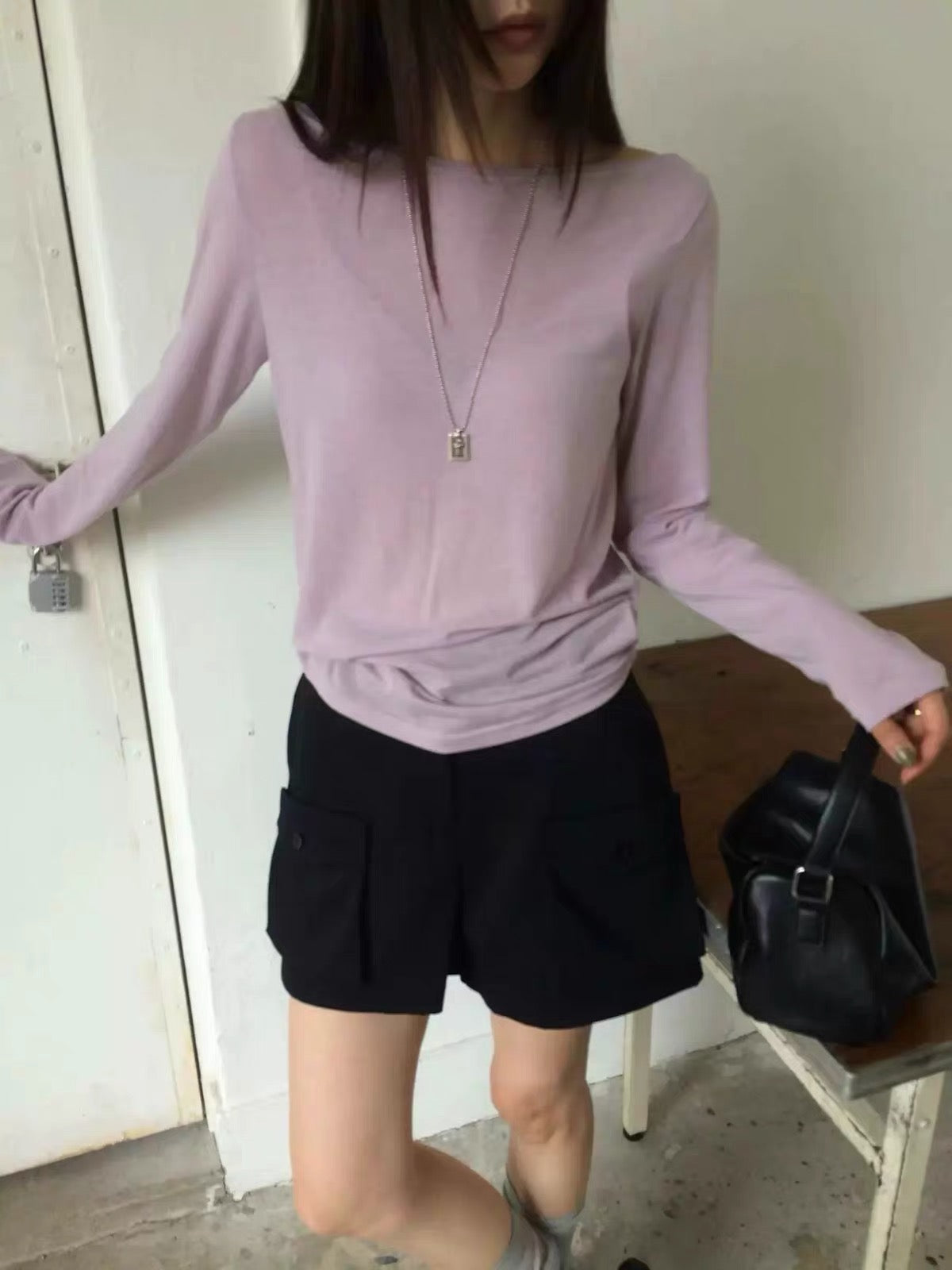 Korean APM Collection  Wool Blend Boat Neck Long Sleeve Top - 5 Colors (Instock)