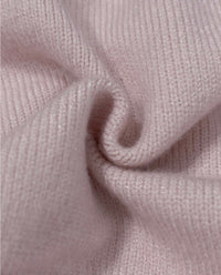 Korean Pink & Grey Layered Bustier Collar Knit Top