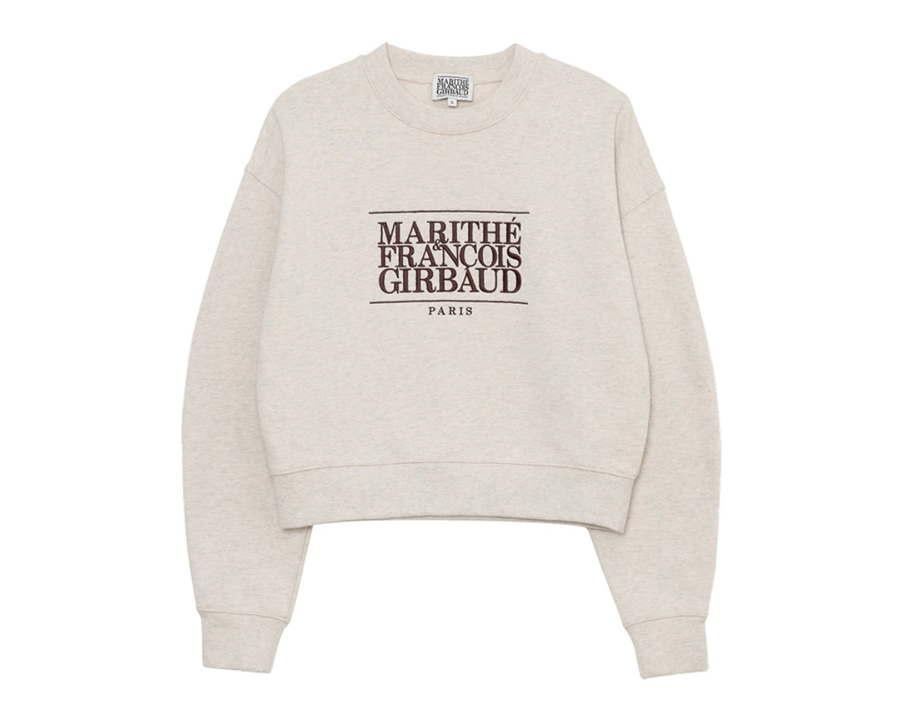 Marithe Classic Logo Crop Sweatshirt Oatmeal（Preorder)