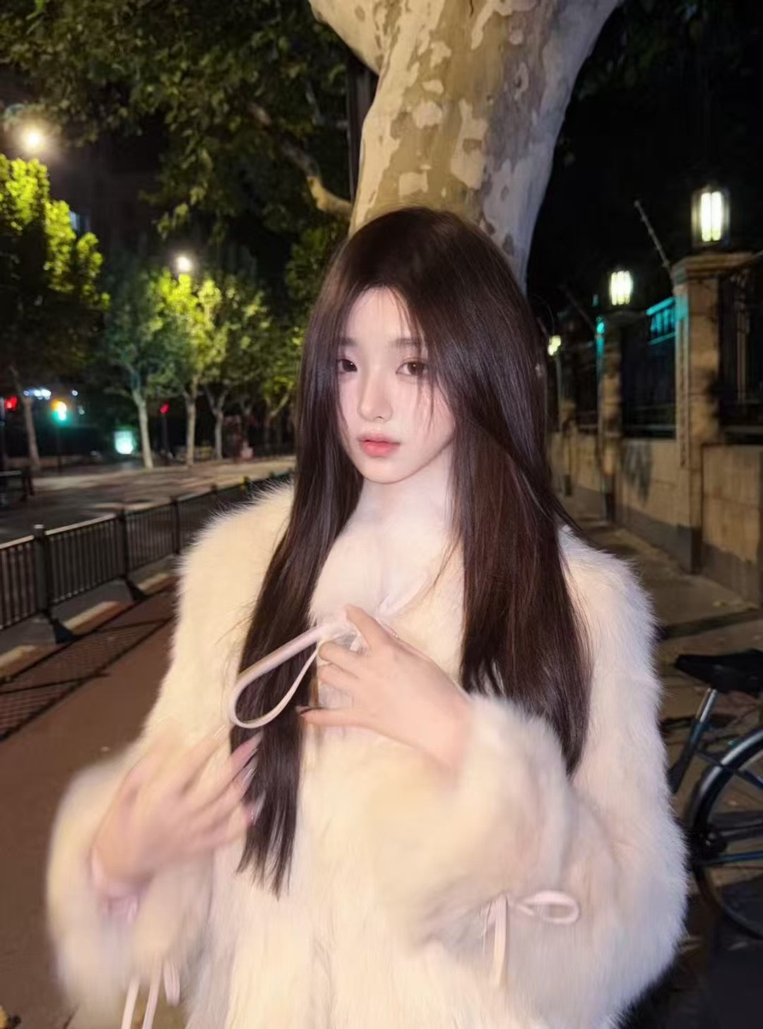 Kelly Designs Pink Fox Fur Coat with Bow Detail (Instock)