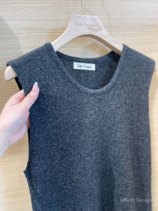 Kelly Designs Dark Grey Wool Dress (Instock）