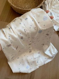 Kelly Designs Bunny Print Satin Pajama Set with Lace Trim & Scrunchie (Instock)