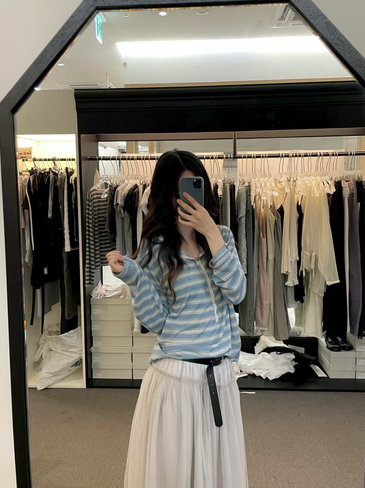 Korean APM Collection Stripe Long Sleeves Tshirt (Instock)