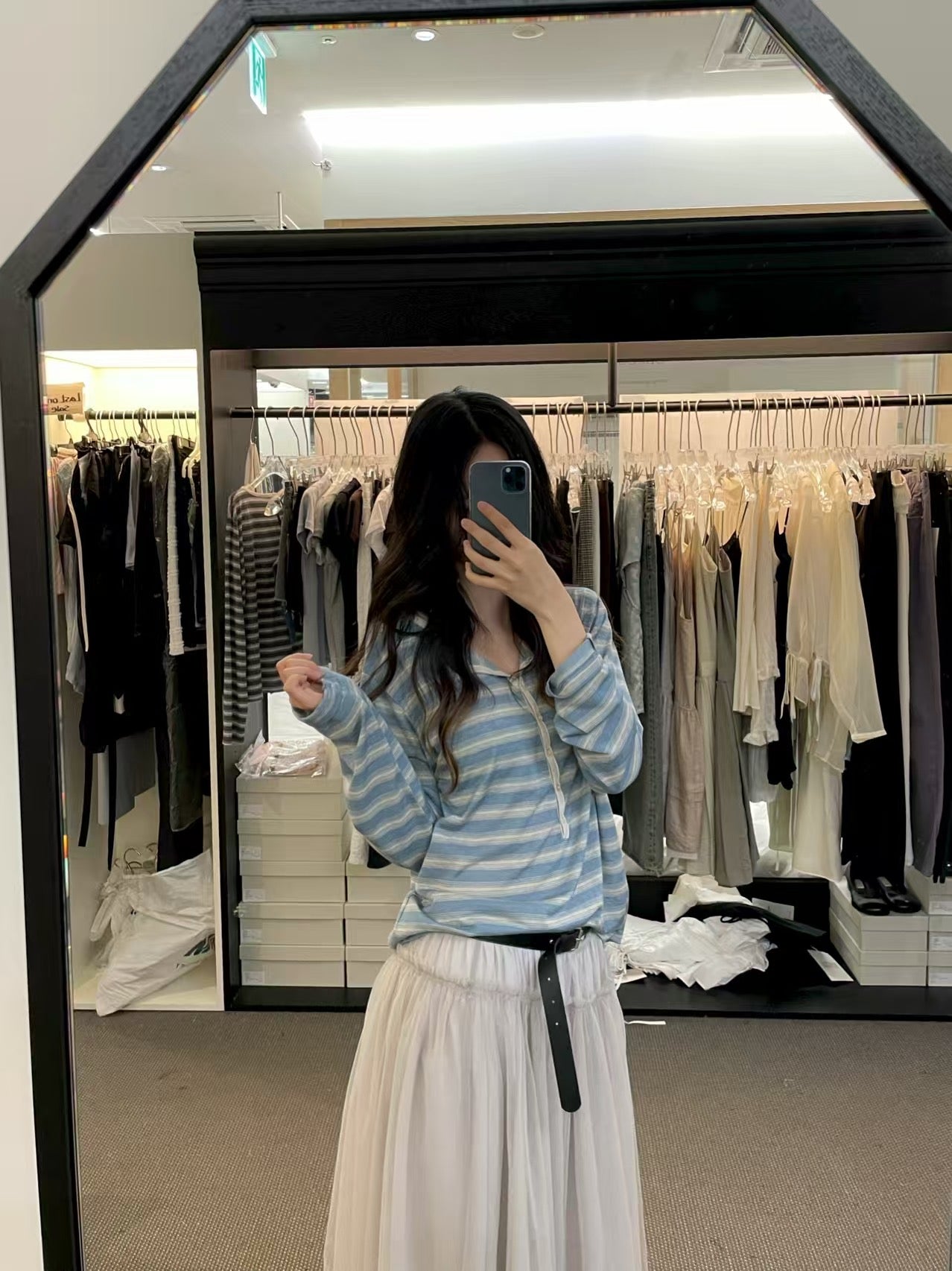 Korean APM Collection Stripe Long Sleeves Tshirt (Instock)