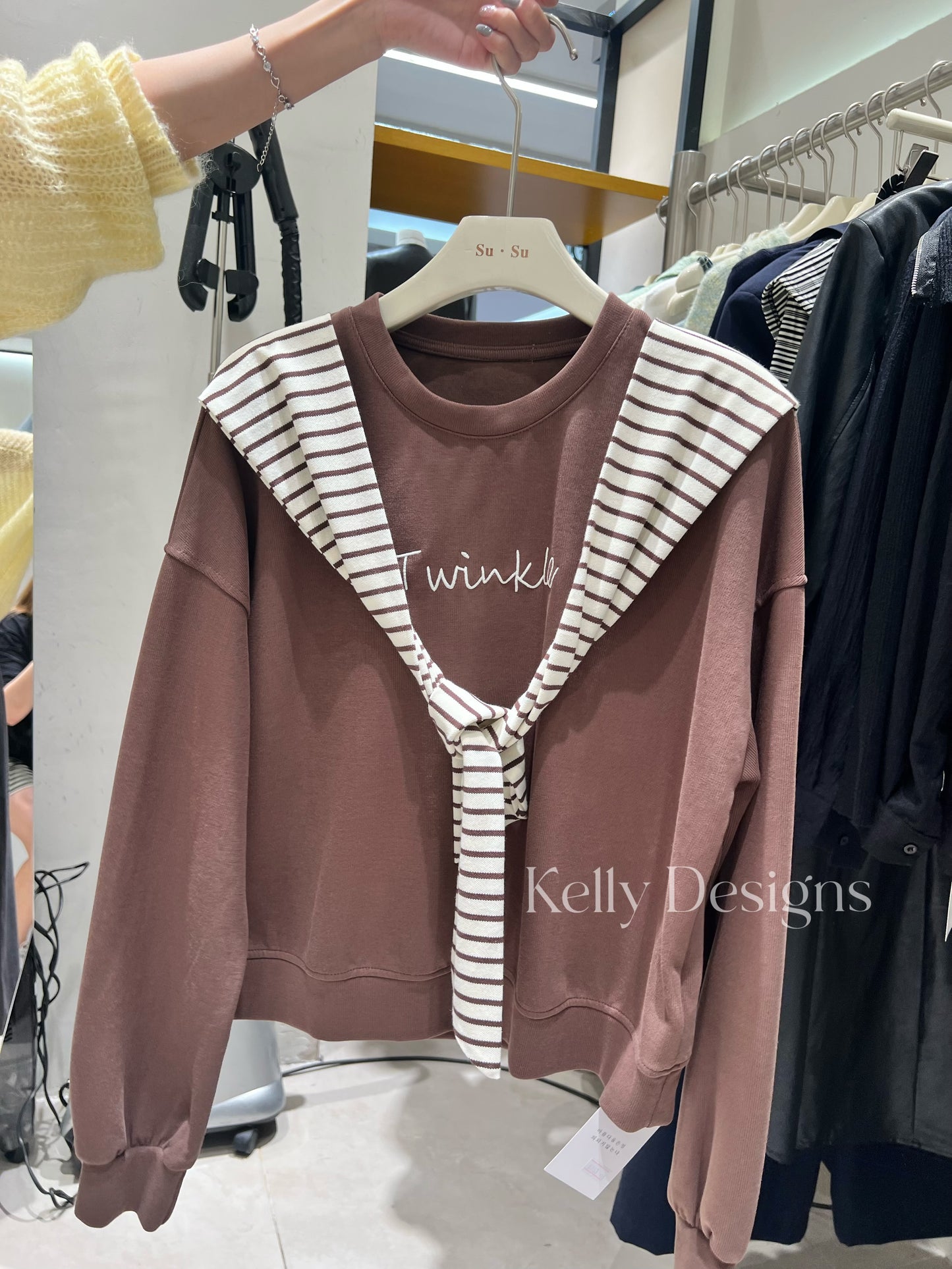 Kelly Designs Fake 2Pc Brown Sweater (Instock)