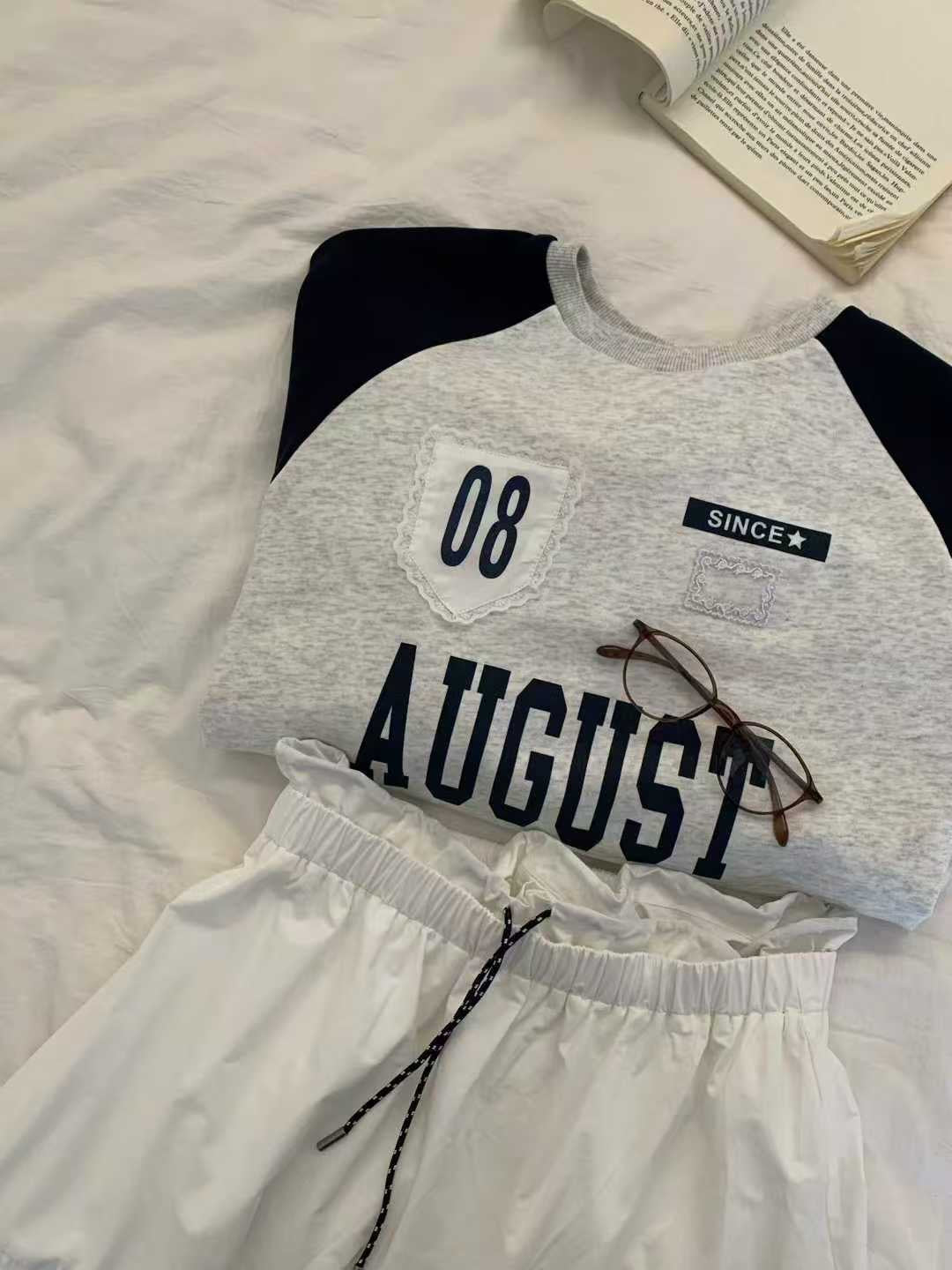 Kelly Designs Lace Layer Letter Sweater (Instock)