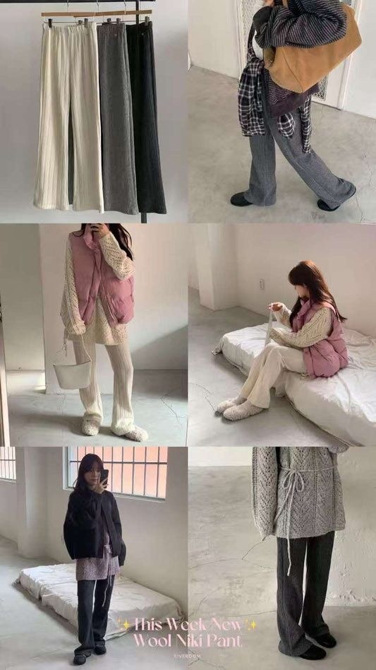 Korean APM Collection 3 colors Wool Niki Pants (Instock)