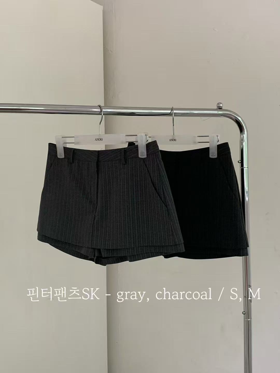 Korean APM Collection Pinstripe Layered Skirt Shorts - 2 Colors (Instock)