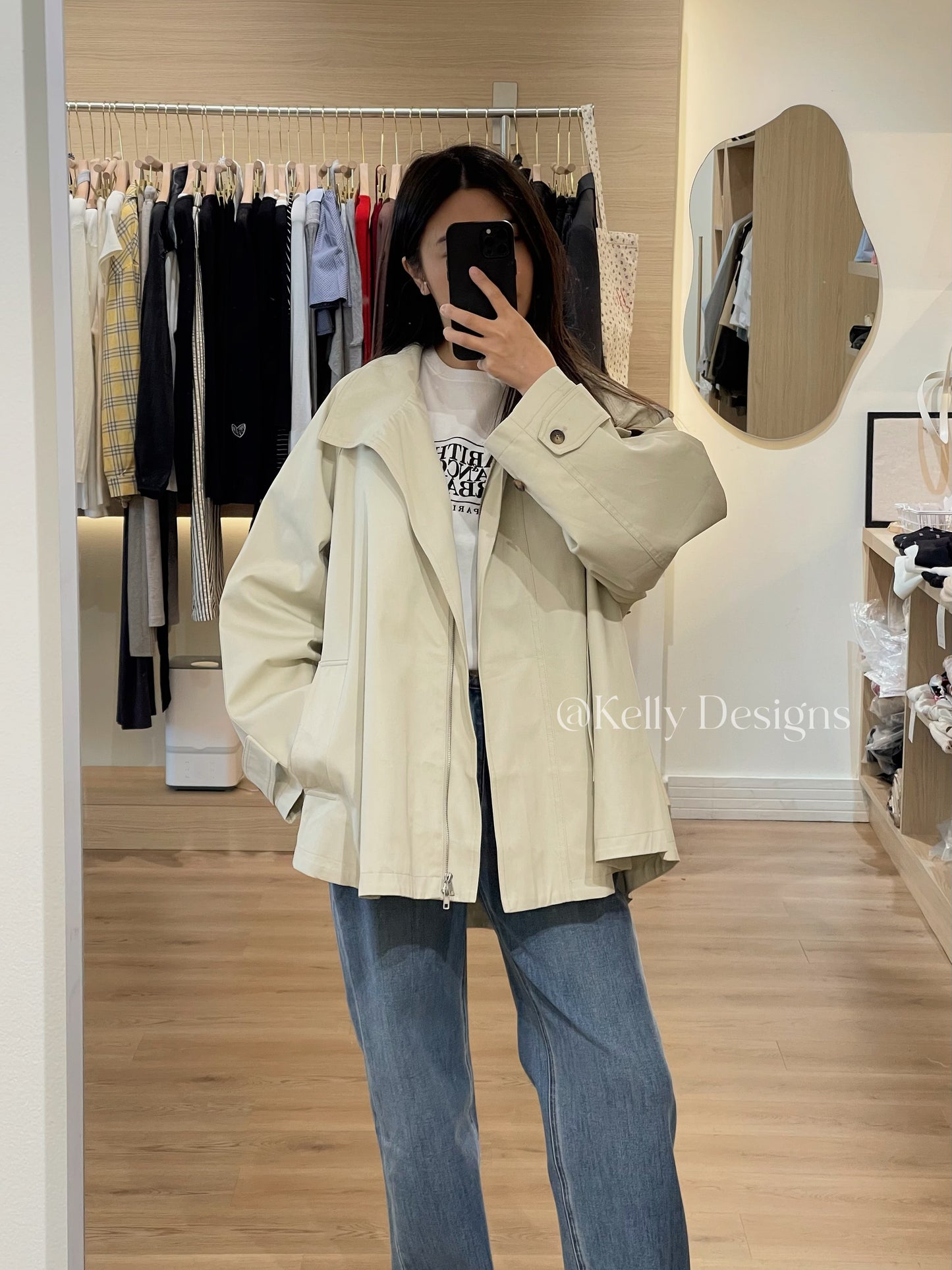 Kelly Designs Oversize Two Colors Cape Trench Coat (Instock)