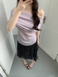 Kelly Designs Off Shoulder Knit Purple Top(Instock)