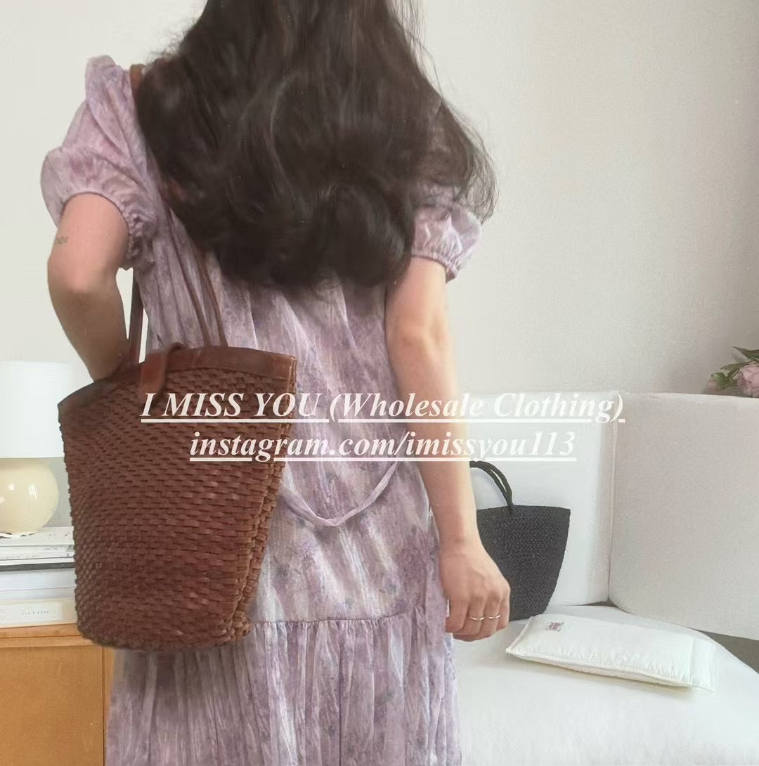 Korean APM Collection I Miss You Purple Flower Dress (Instock)