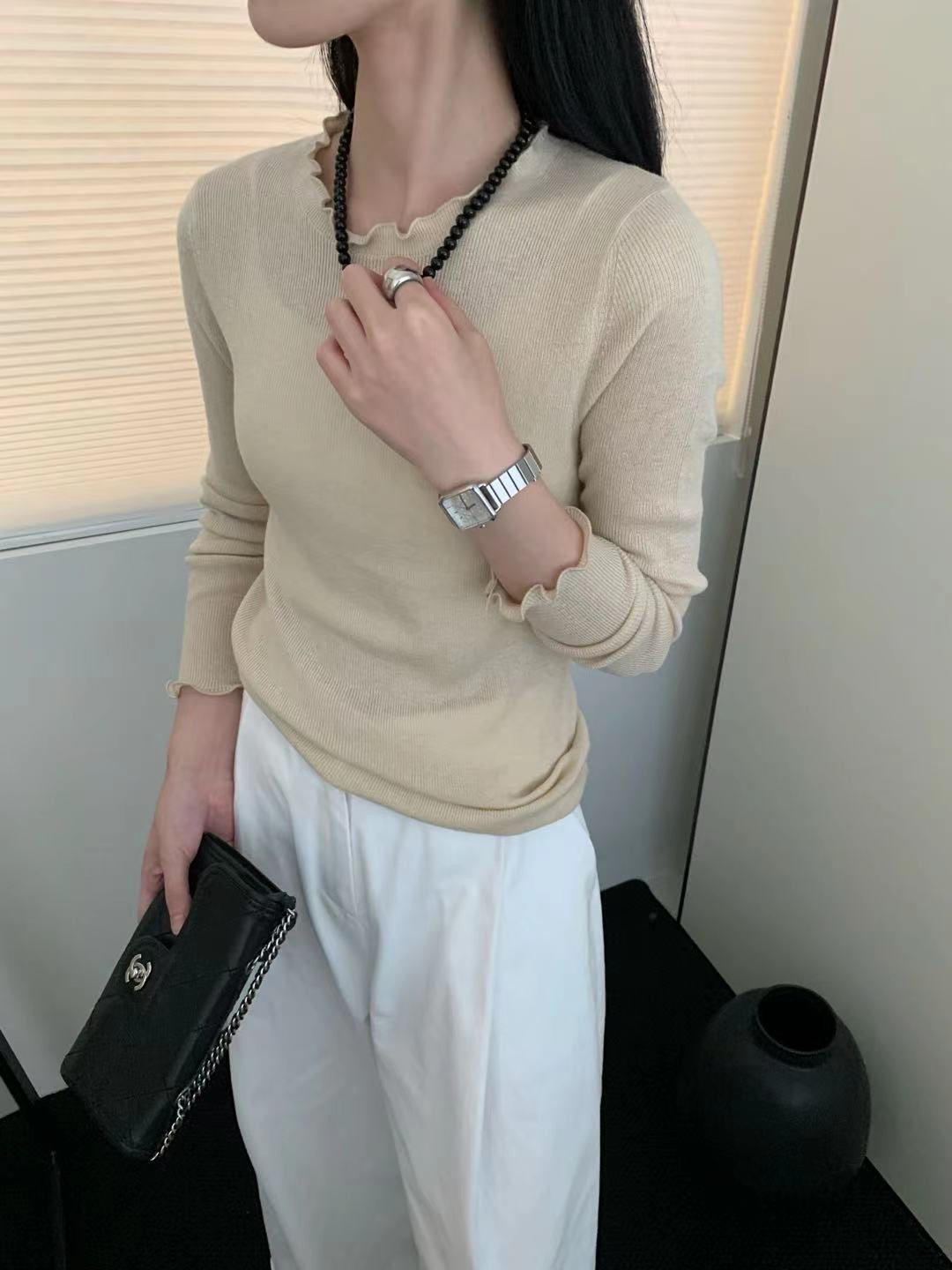 Kelly Designs Round Neck Flower Layered Wool Top(Instock)