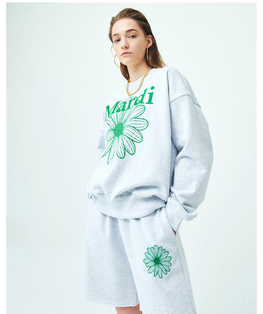 Mardi Mercredi SWEATSHIRT FLOWERMARDI_ GREEN(Preorder)