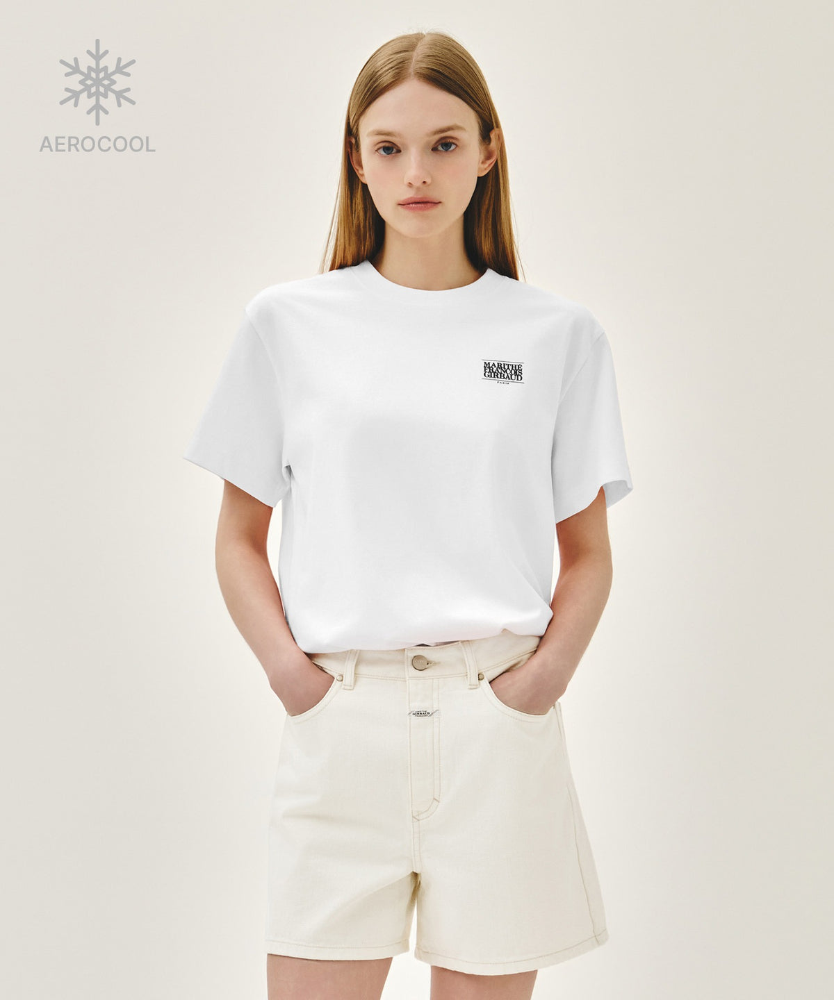 Marithe AEROCOOL SMALL CLASSIC LOGO TEE White (Instock)