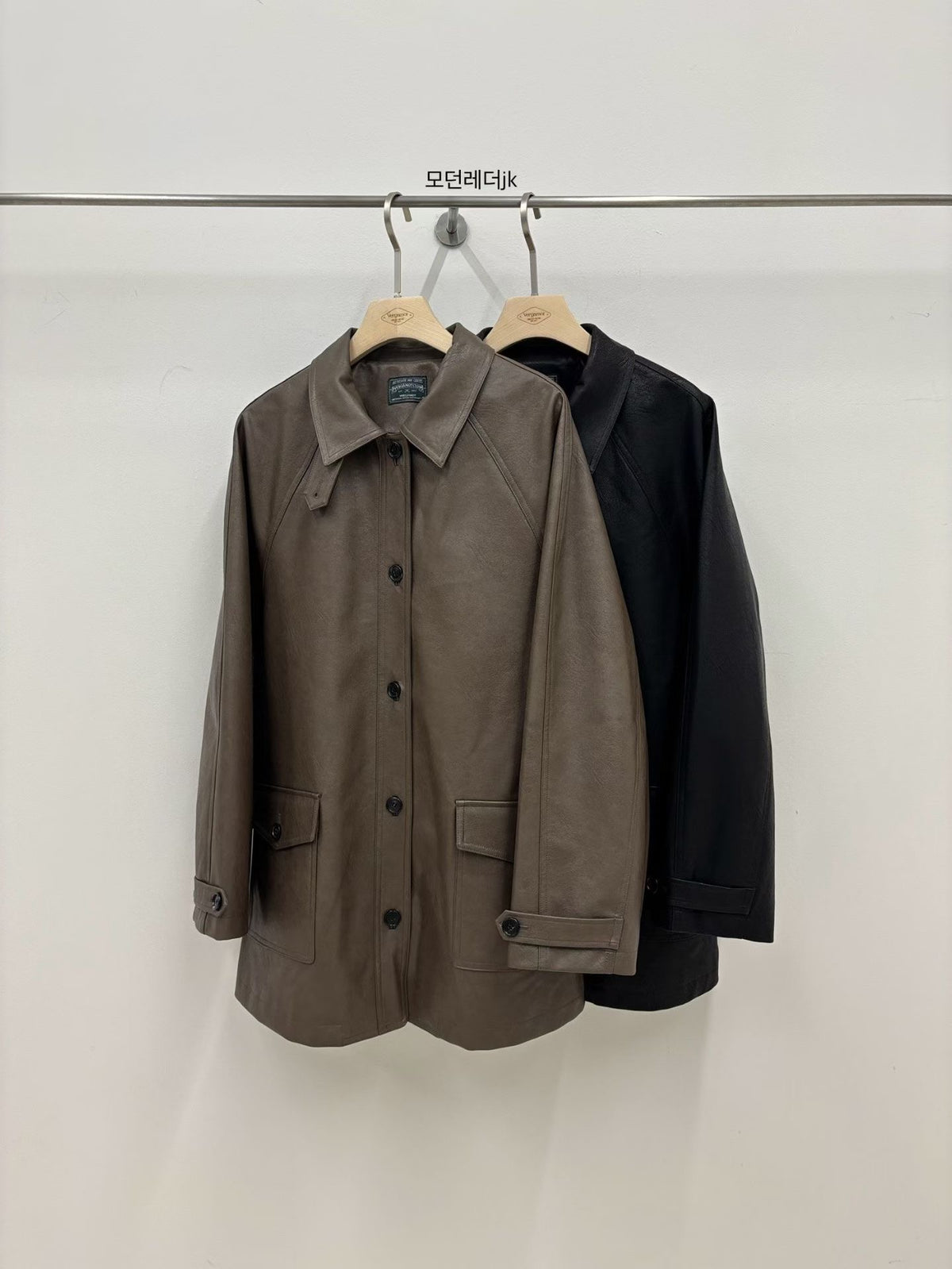 Korean Faux Leather Oversized Jacket  - 2 Colors (Instock)