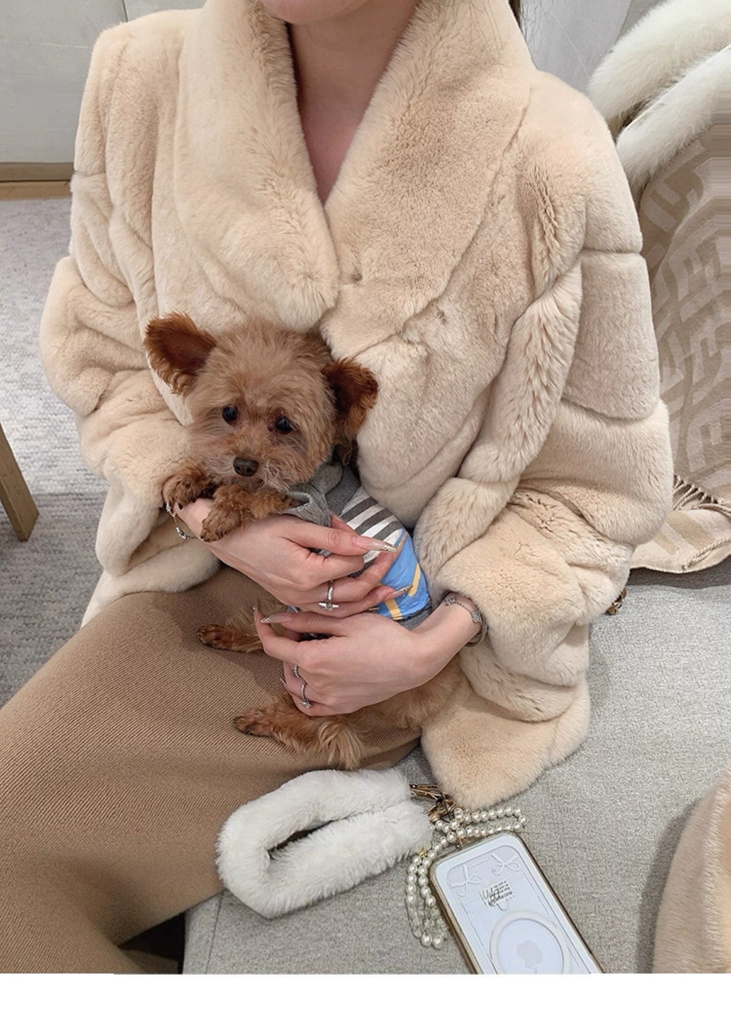 Kelly Designs Imported Rex Rabbit Fur Coat – 4 Colors | Luxury Winter Outerwear (Instock)