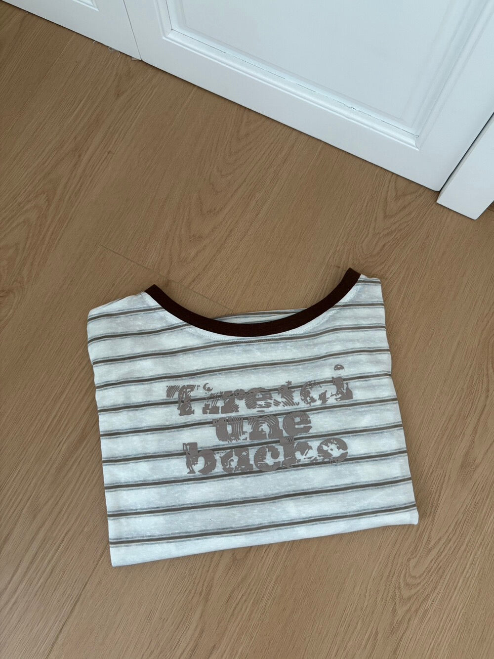 Kelly Designs Sun Cover Long Sleeves Stripe Brown Top (Instock)