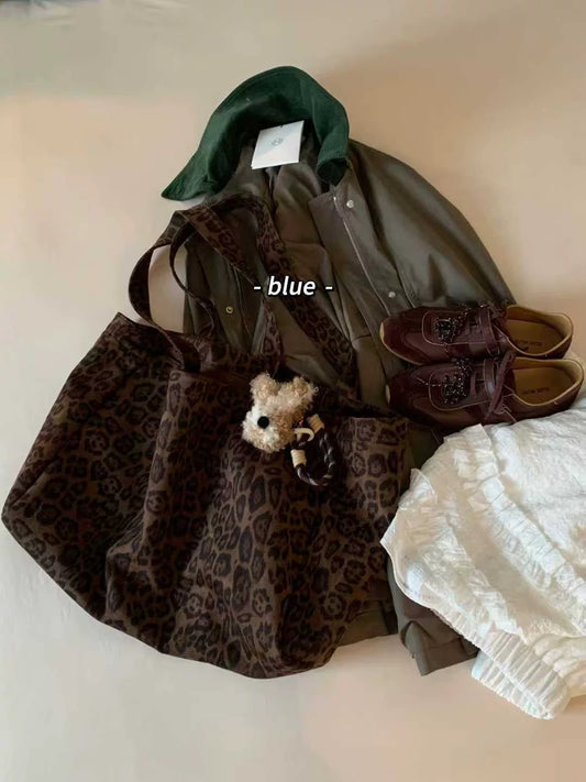 Kelly Designs Leopard Print Faux Fur Shoulder Bag (Instock)