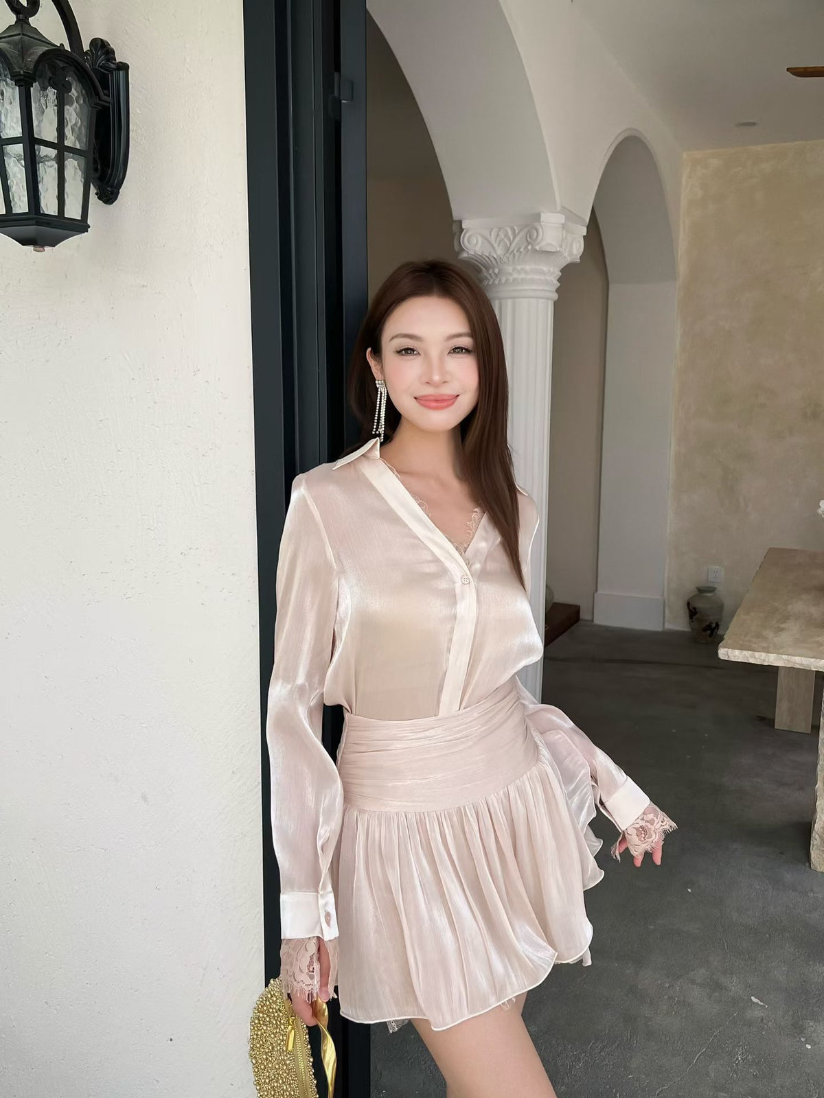 Kelly Designs Ensemble deux pièces en mousseline rose élégant (En stock)