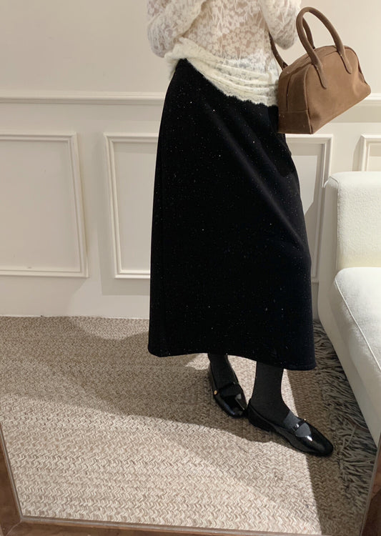 Kelly Designs Winter A-Line Knit Dark Grey Long Skirt (Instock)