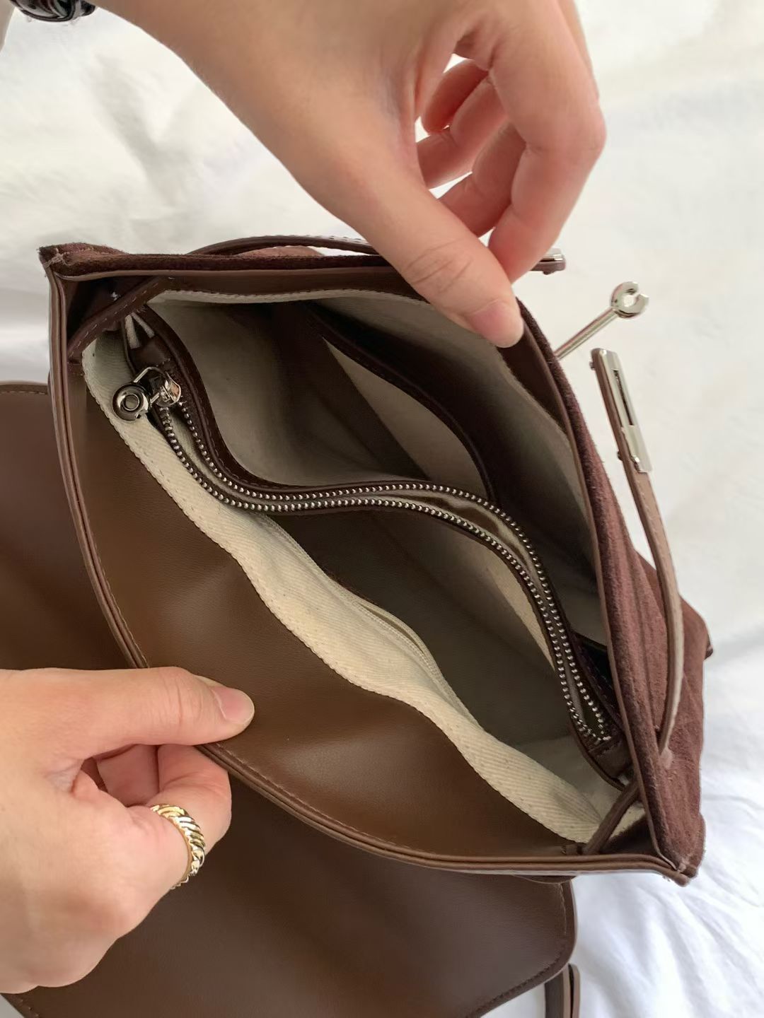 Korean APM Collection Three Ways Shearling Cow Leather Bag (Instock)