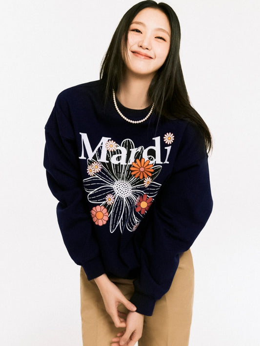 Mardi Mercredi SWEATSHIRT FLOWERMARDI BLOSSOM_NAVY WHITE (Instock)
