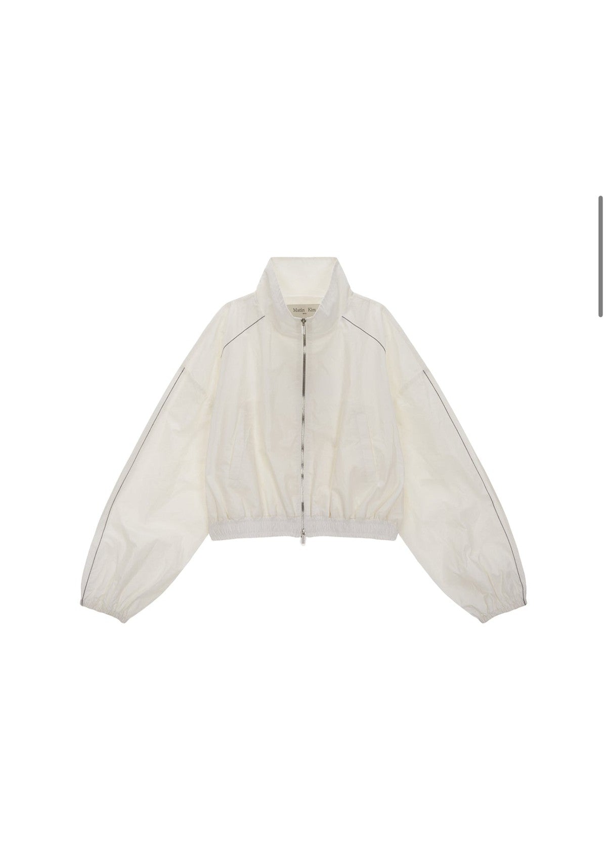 MATIN KIM MATIN COATING CROP BLOUSON IN WHITE (Instock)