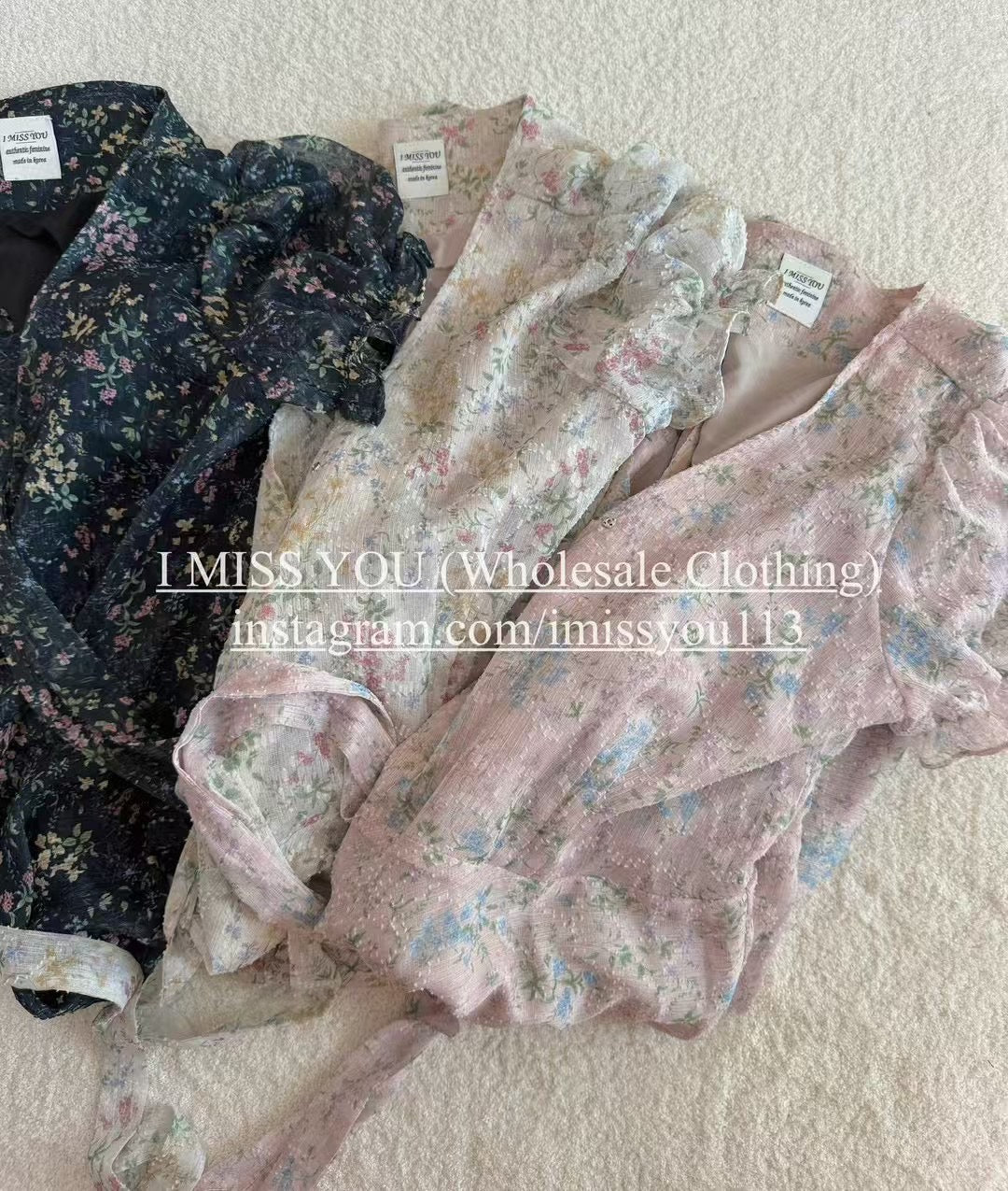 Korean APM Collection I Miss You Beige Flower Dress (Instock)