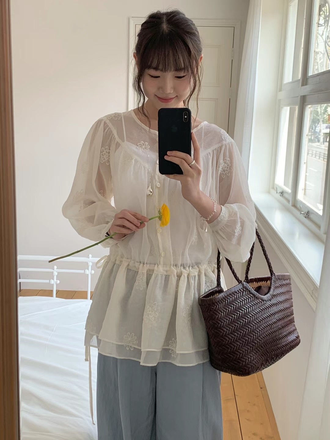 Korean APM Collection Beige Blouse (Instock)