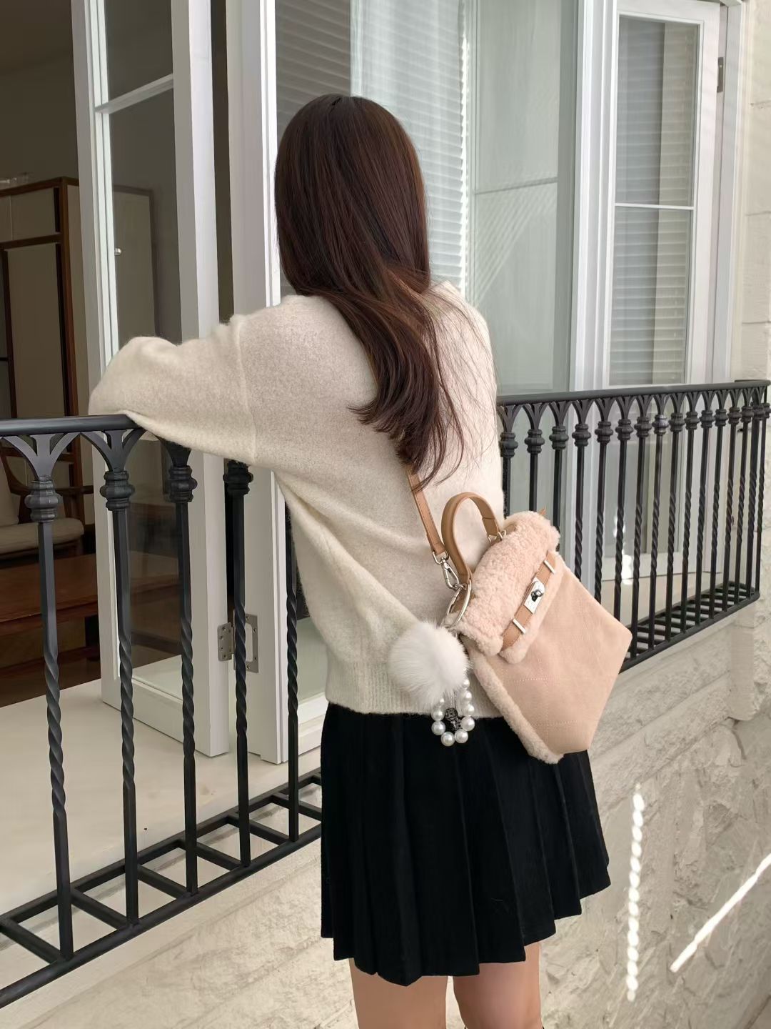 Korean APM Collection Stuffy Two Colors Leather Bag (Instock)