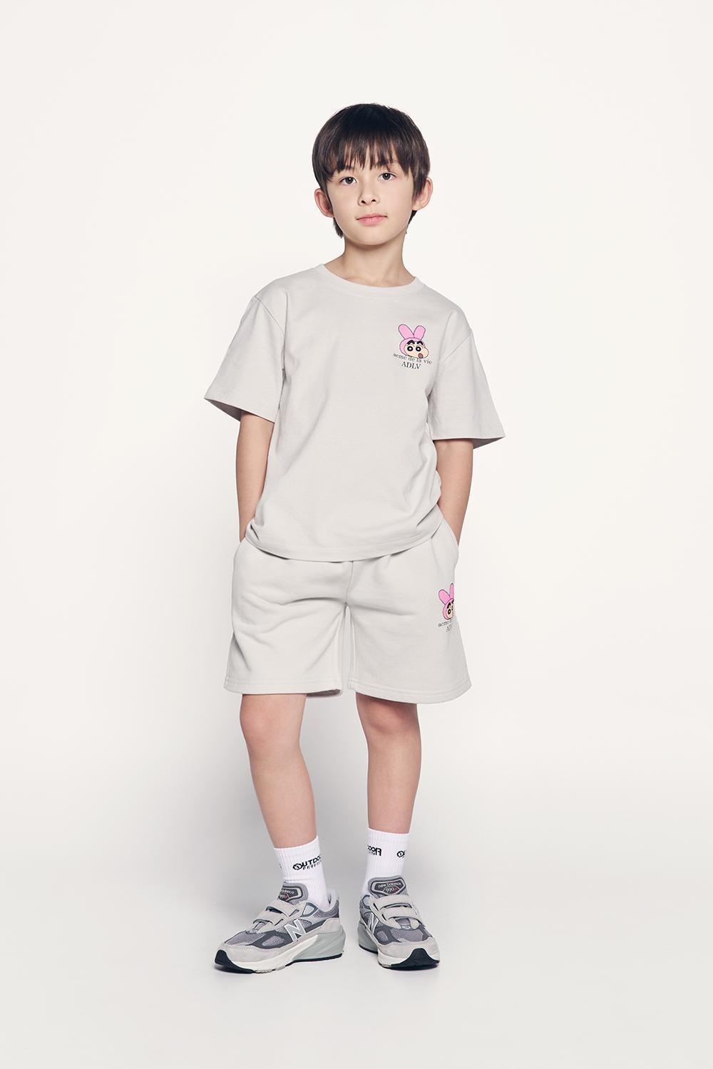 ADLV KIDS FUZZY RABBIT SHINCHAN SHORT SLEEVE T-SHIRT   (Instock)