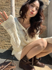 Kelly Designs Lightweight Hollow Knit Sweater – 4 Colors (Instock)