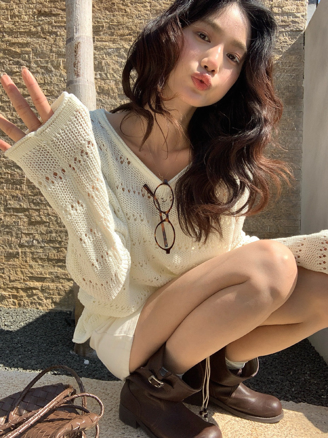 Kelly Designs Lightweight Hollow Knit Sweater – 4 Colors (Instock)