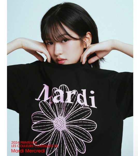 Mardi Mercredi TSHIRT FLOWERMARDI_BLACK PINK(Instock)