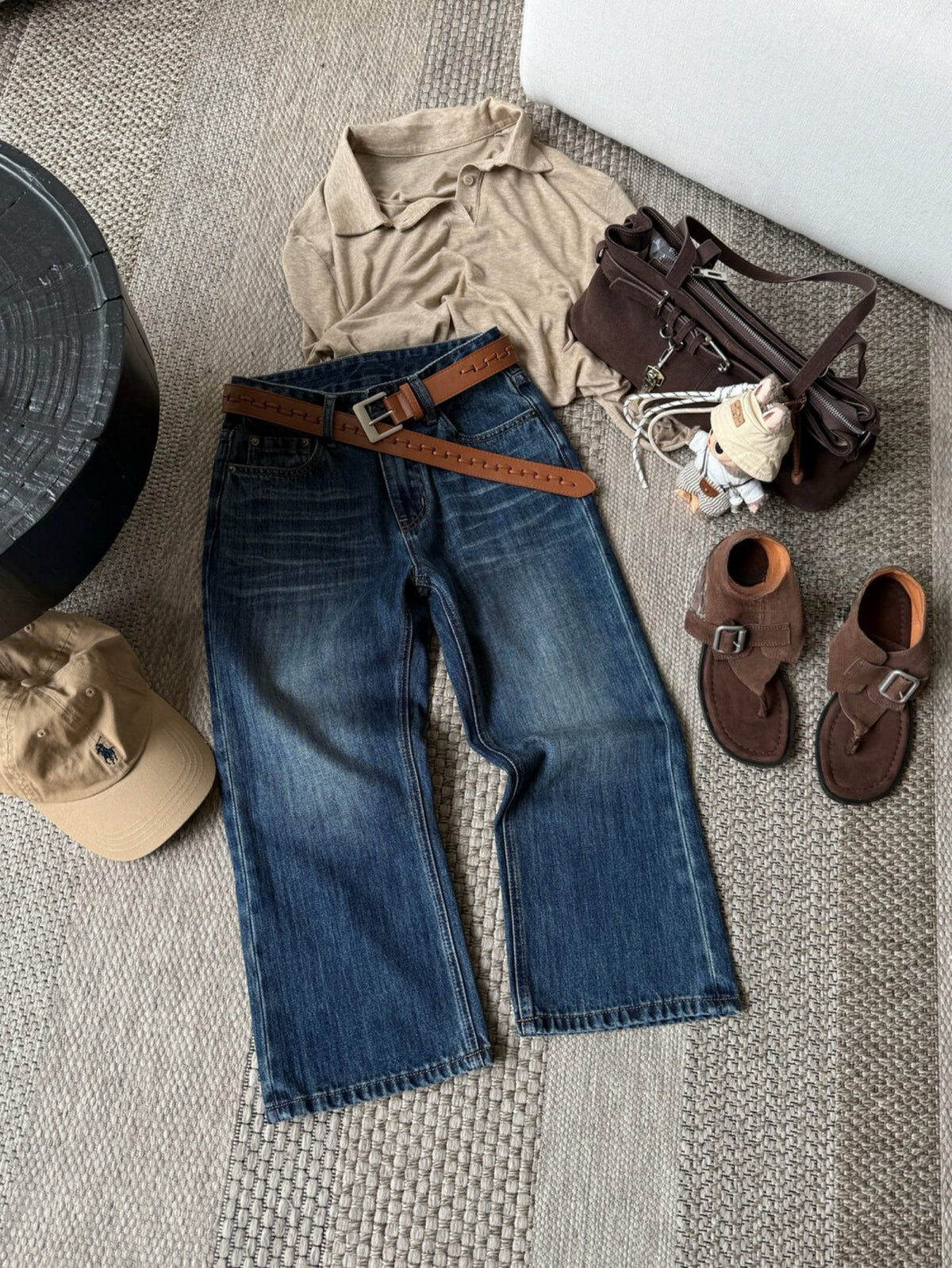 Kelly Designs Vintage Wash Cropped Flare Jeans (Instock)