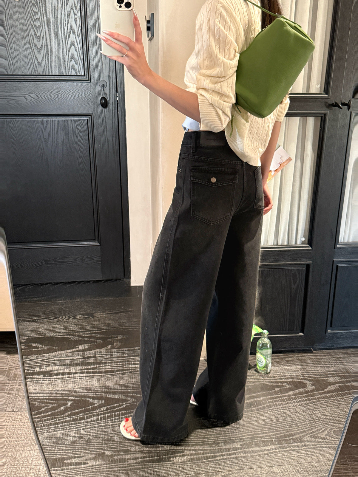 Kelly Designs Shiny Four Season Black Jeans(Instock)