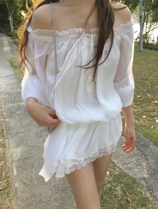 Korean APM collection Vegetable White Blouse (Instock)