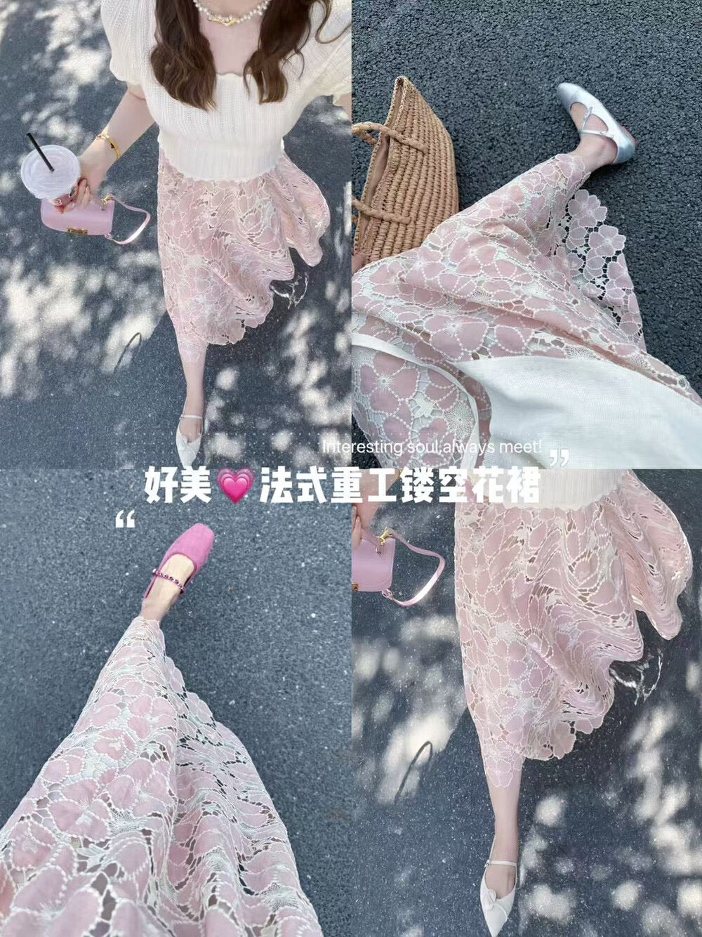 Kelly Designs Flowers Skirt & White U Neck Top (Instock)