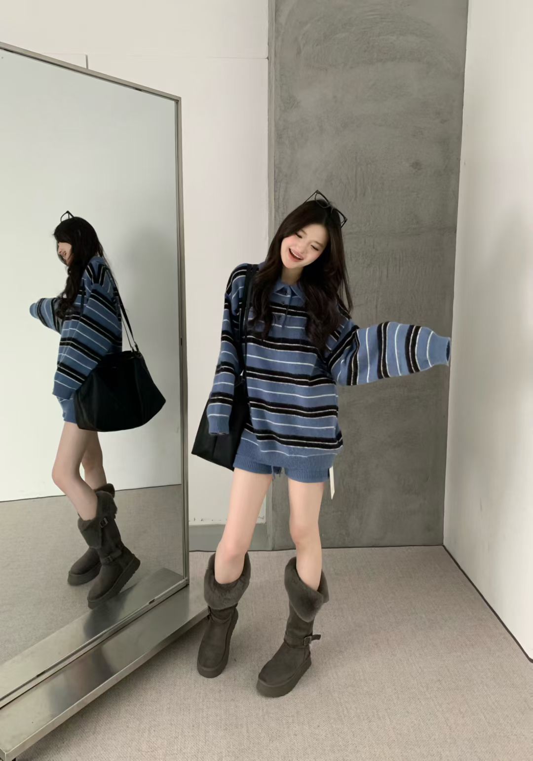 Kelly Designs Blue Stripe 2Pcs Set (Instock)