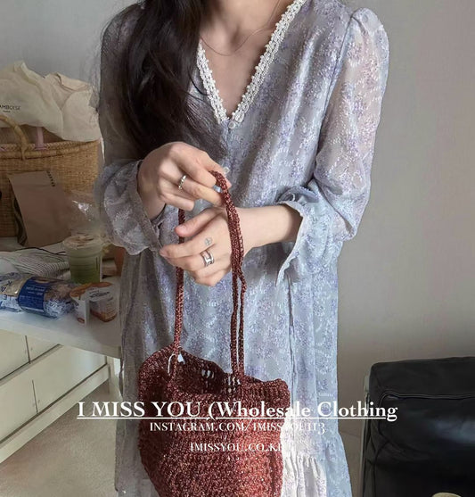 Korean APM Collection I Miss You Purple Dress (Instock)