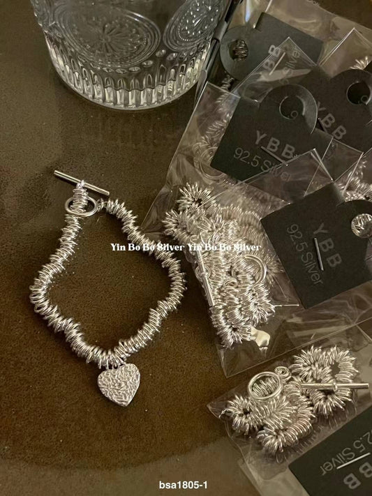 Kelly Designs Heart Chain Silver Bracelet (Instock)