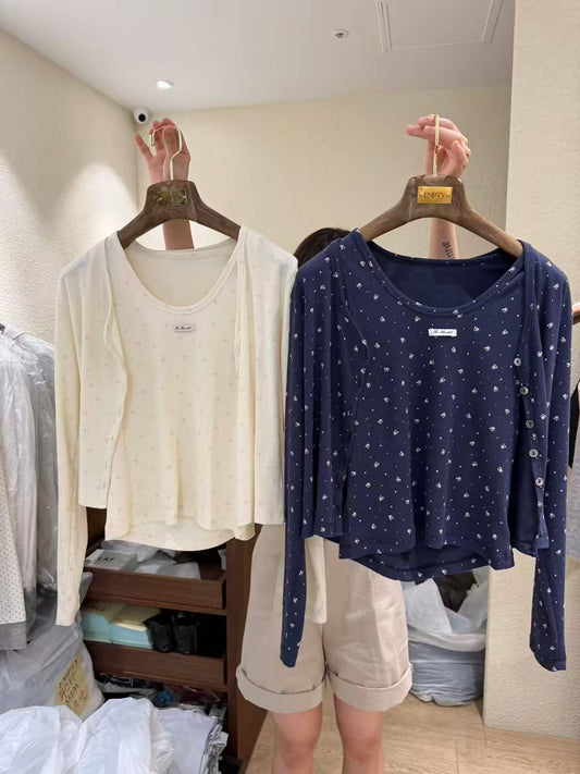 Korean APM Collection Tank Top & Cardigan Set(Instock)