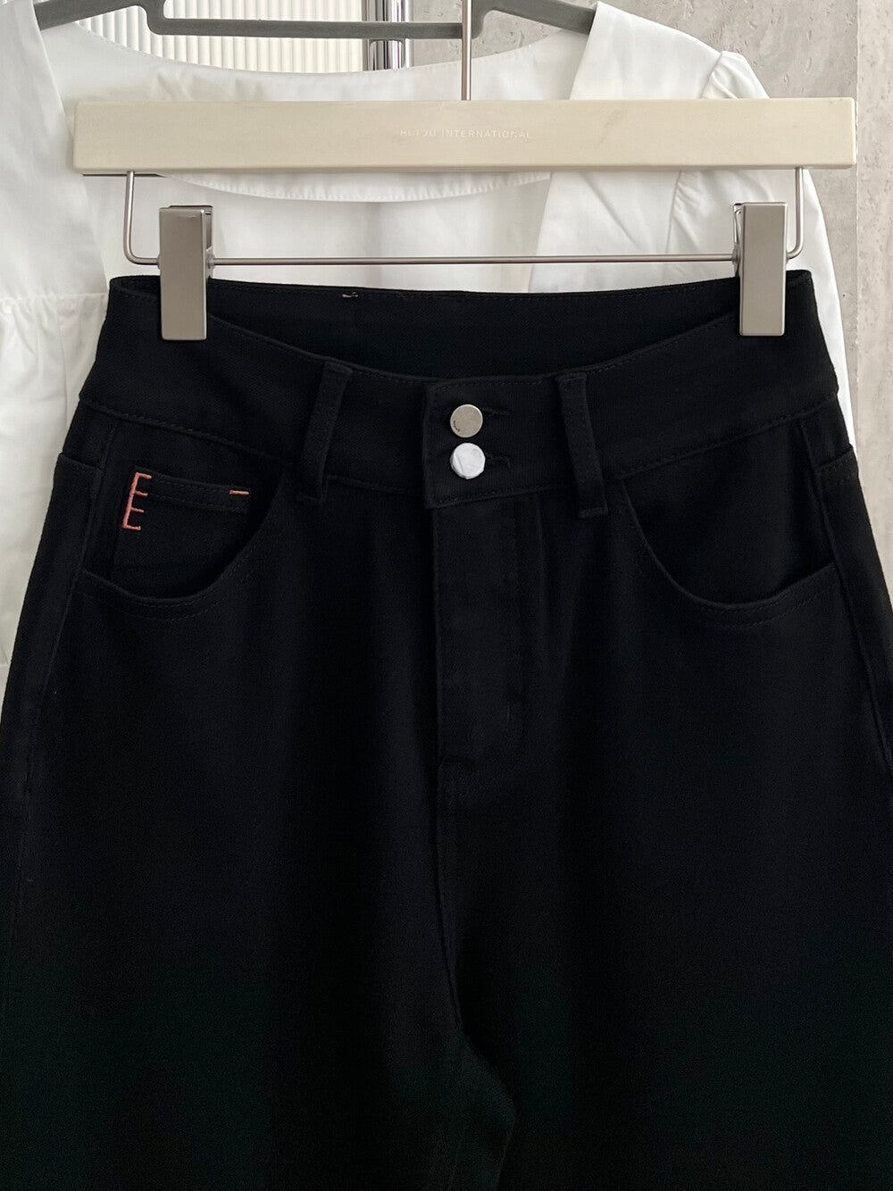 Kelly Designs 2 Buttons High Waist Black Jeans(Instock)