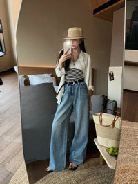 Kelly Designs Rhinestone Wide Leg Jeans (Instock)